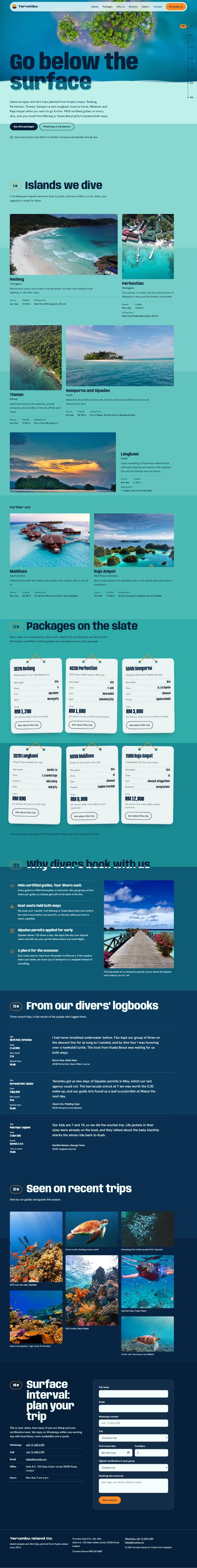 Full-page preview of the Terumbu Island Co. template
